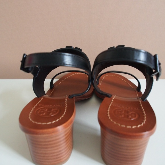 Tory Burch Lowell 2 Perforated Sandals Black S 8 - Picture 7 of 10